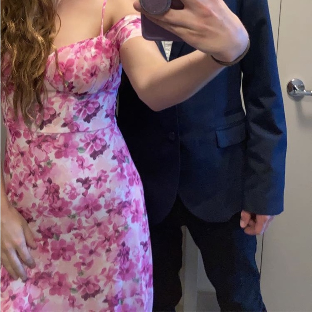 Pink floral dress